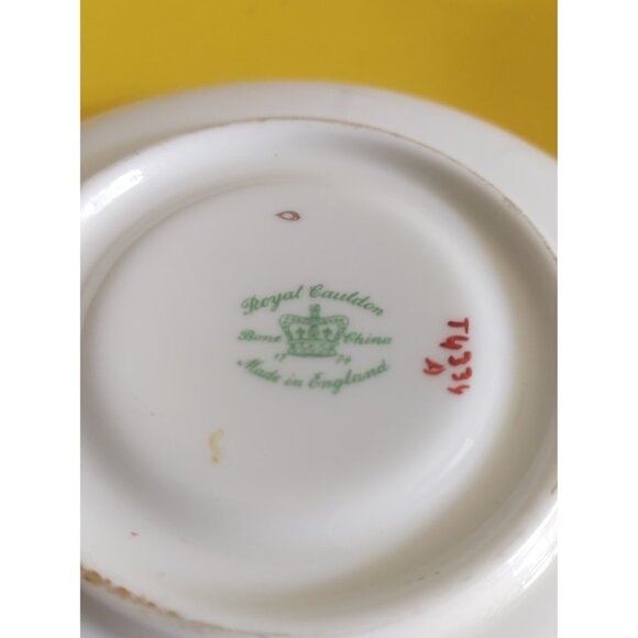 Royal Cauldon England Bone china wide mouth tea cup and saucer  Yellow, Floral - Picture 9 of 13